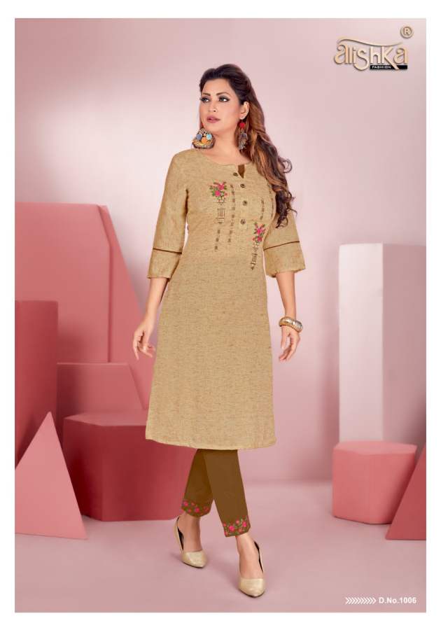 Alishka Senorita Latest Fancy Ethnic Wear Embroidery Kurti With Pant Collection